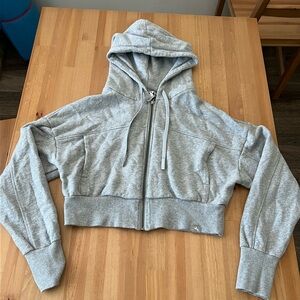 Gray Cropped Hoodie